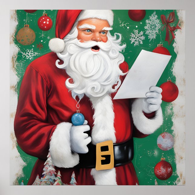 Affiche Custom Père Noël Croit à l'art, Noël Père Noël (Devant)