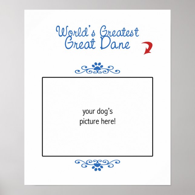 Affiche Custom Photo! Worlds Greatest Great Dane (Devant)