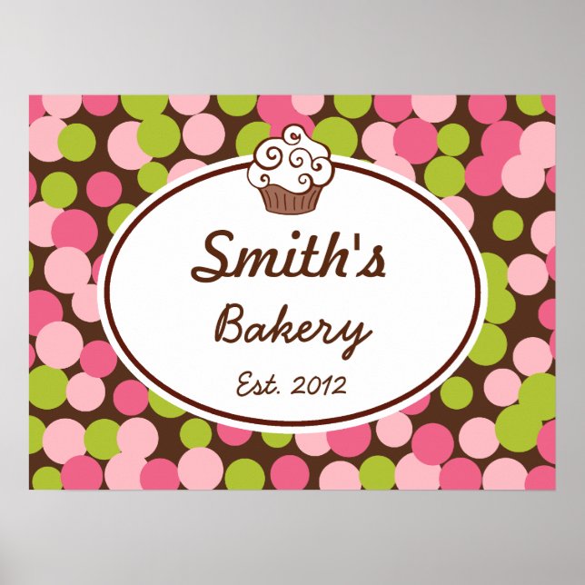 Affiche Custom Pink and Lime Business Sign Art  Print (Devant)