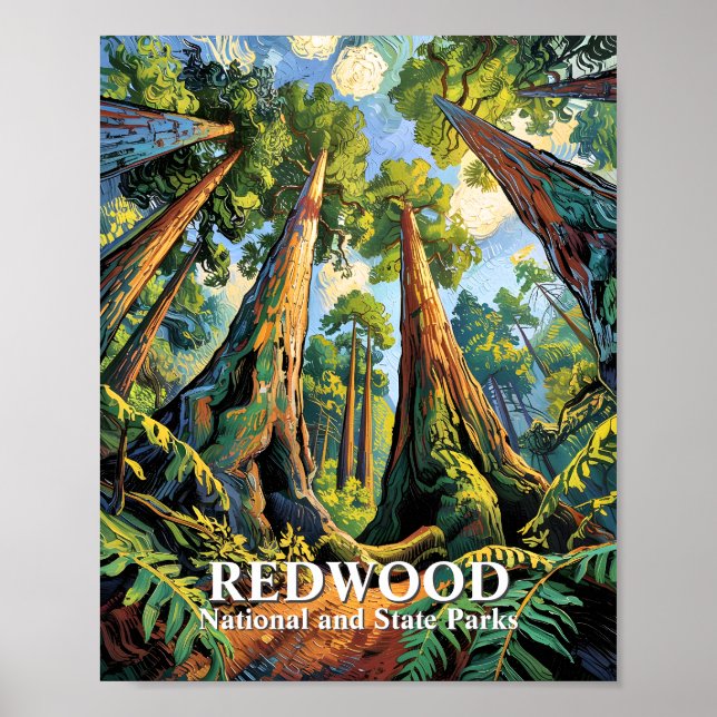 Affiche Custom Redwoods National Park California Van Gogh (Devant)