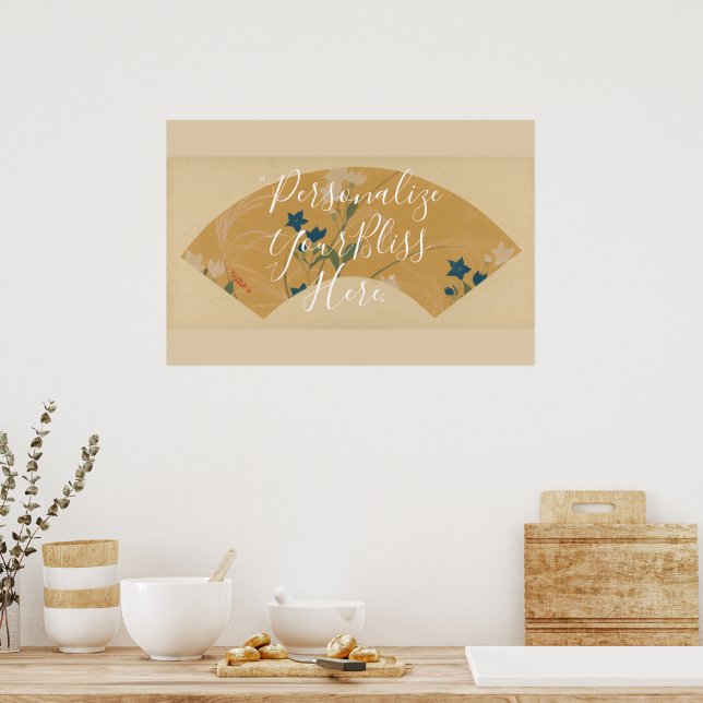 Affiche CUSTOM Rinpa School Autumn Fan Pattern Art  (Cuisine)