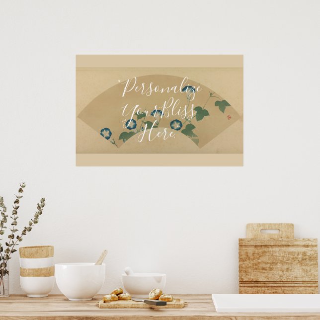Affiche CUSTOM Rinpa School Morning Glory Fan Pattern Art  (Cuisine)
