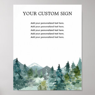 Affiche Custom sign rustic mountains outdoor theme