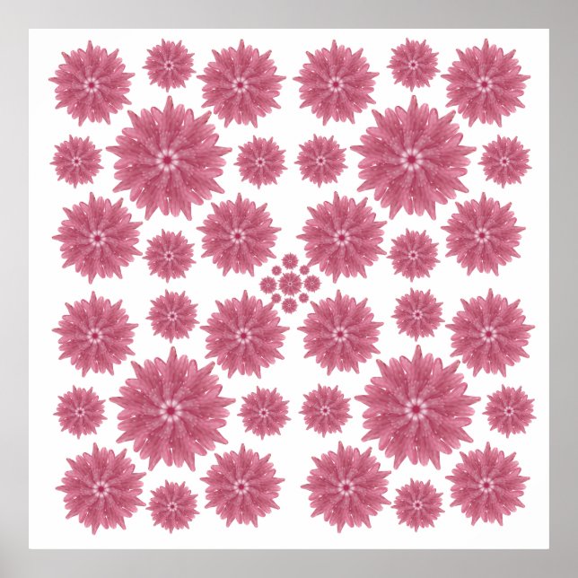 Affiche Custom Soft Dusty Pink Chrysanthemum Pattern (Devant)