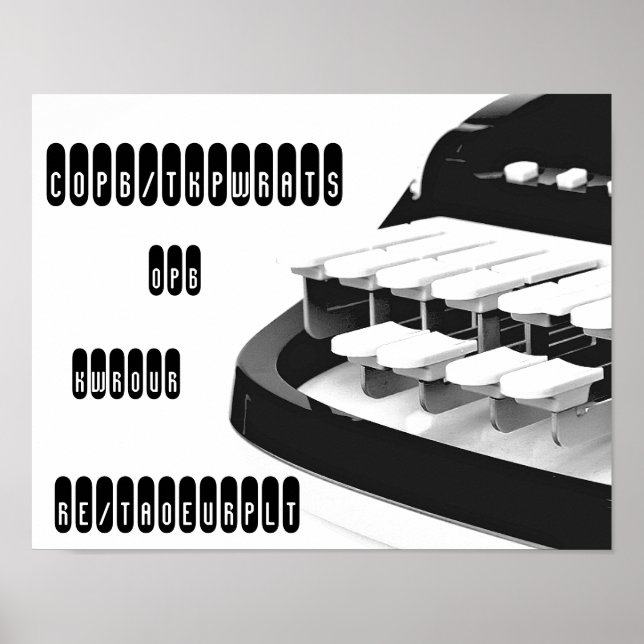 Affiche Custom Steno Black Machine Print (Devant)