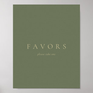 Affiche Custom Text Favors Simple Gold Sage Green