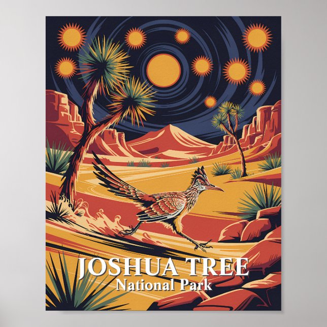 Affiche Custom Text Joshua Tree Wildlife Roadrunner Desert (Devant)
