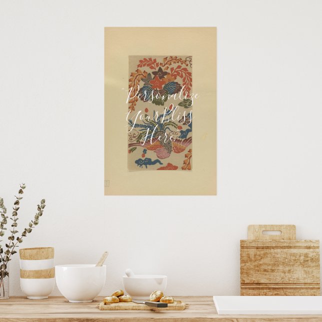 Affiche  ※CUSTOM Vintage Okinawan Bingata Pattern Print  (Cuisine)