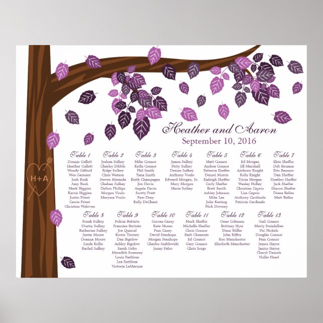 Affiche CUSTOMISÉ POUR CLIENT Autumn Seating Chart4 (Devant)