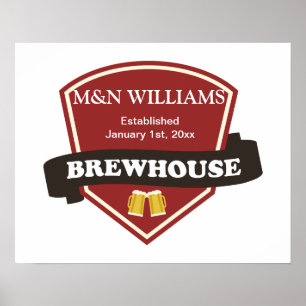 Affiche Customisez votre nom Brewhouse Logo