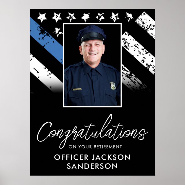 Affiche Customizable Police Retirement Photo Party Welcome (Devant)