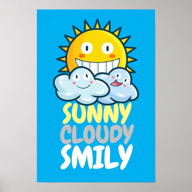 Affiche Customizable Sunny Cloudy Smiliy (Devant)