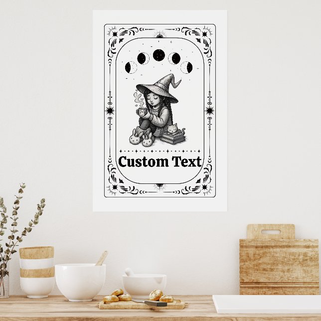 Affiche Customizable Tarot Whimsy Zodiac Celestial Witch (Cuisine)