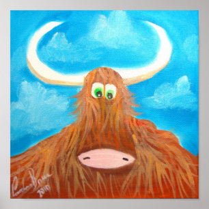 AFFICHE CUT HIGHLAND COW