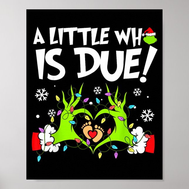 Affiche Cute A Little Who Is Due Christmas Pregnancy Annou (Devant)