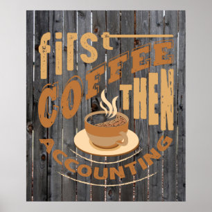 Affiche cute accounting office coffee word art