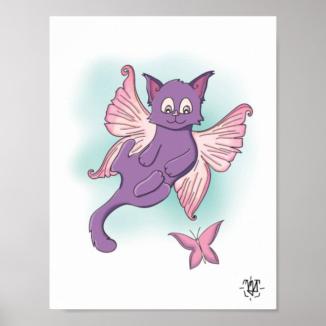 Affiche Cute aile Fairy Kitty (Devant)