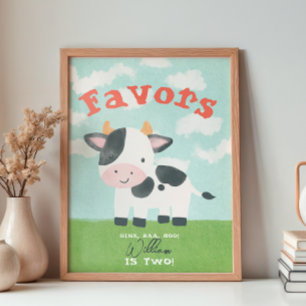 Affiche Cute animal de ferme Barnyard Aquarelle Favoriser