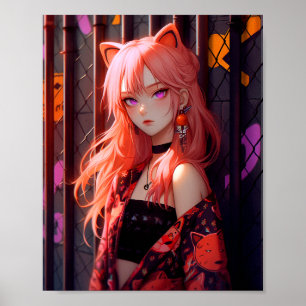 Affiche Cute Anime Catgirl