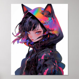 Affiche Cute Anime Catgirl