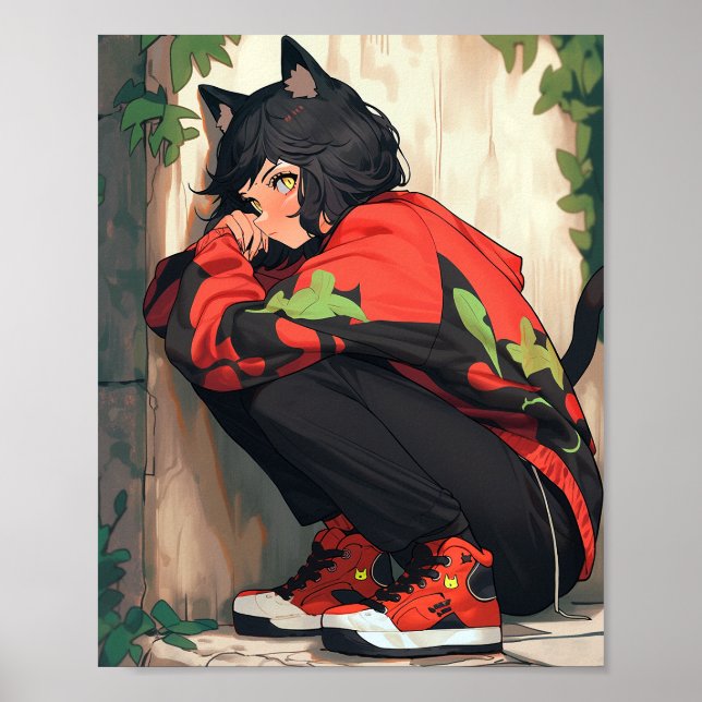 Affiche Cute Anime Catgirl (Devant)