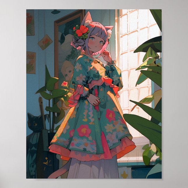 Affiche Cute Anime Catgirl (Devant)