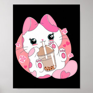 Affiche Cute Anime Kawaii Chat Boba Bubble Tea Girls Costu