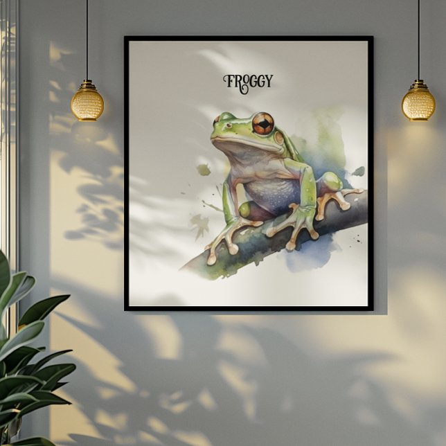 Affiche Cute Aquarelle Arbre Frog, personnalisé (Créateur téléchargé)