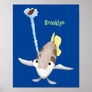 Affiche Cute Archerfish cartoon illustration