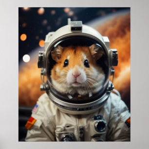 Affiche Cute astronaute spatiale Hamster