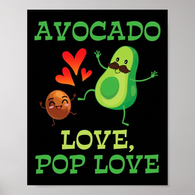 Affiche Cute Avocados Danser Ensemble Avocado Love Pop Lo (Devant)