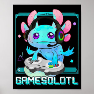 Affiche Cute Axolotl Lover Gamesalotl Jeu Axolotl Enfants