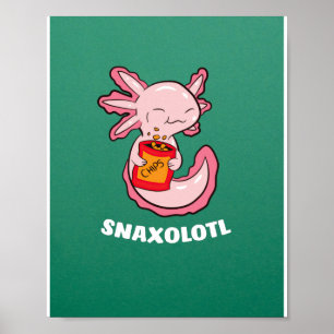 Affiche Cute Axolotl Lover Snaxolotl Kawaii