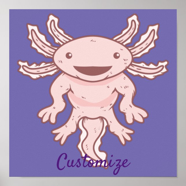 Affiche Cute Axolotl rose Thunder_Cove (Devant)