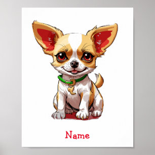 Affiche Cute Baby Chihuahua Nom personnalisé