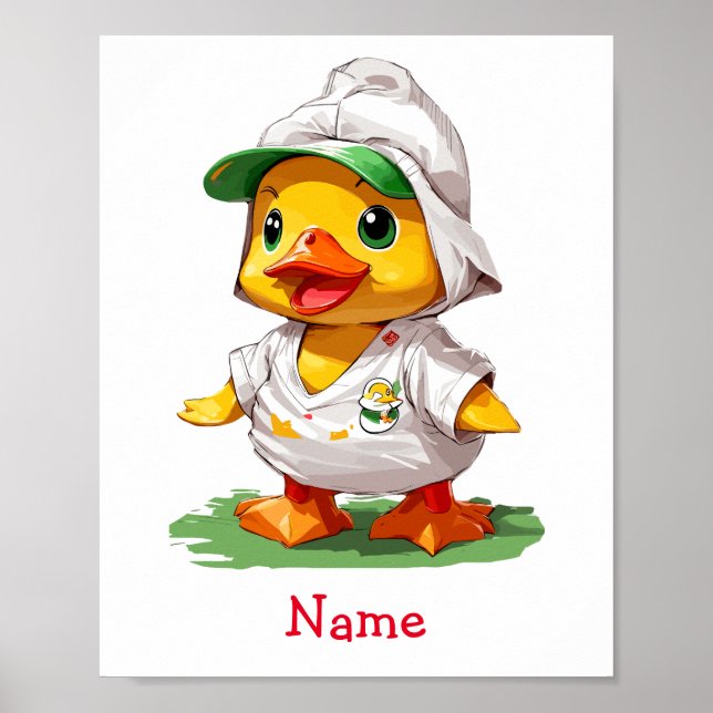 Affiche Cute Baby Duck Nom personnalisé (Devant)