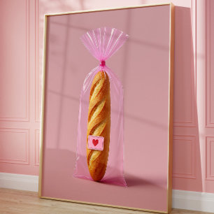 Affiche Cute Baguette Art Print, Cosy tendance Pain Cuisin