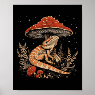 Affiche Cute Bearé Dragon Lizard Cottagecore esthétique M