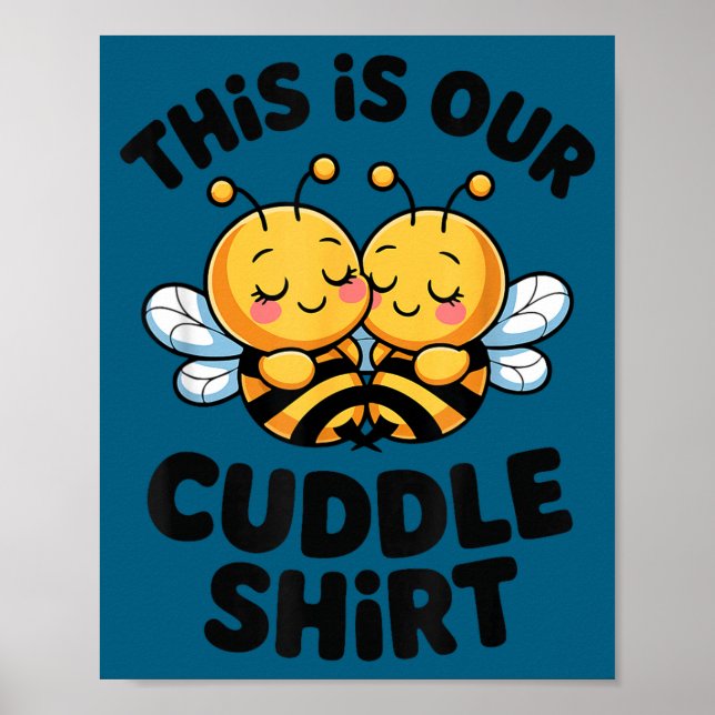 Affiche Cute Bee Couple Cuddle Funny Romantic  (Devant)