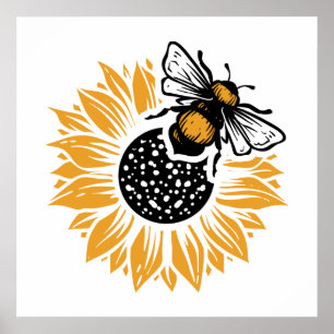 Affiche cute bee insect lovers