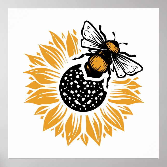 Affiche cute bee insect lovers (Devant)