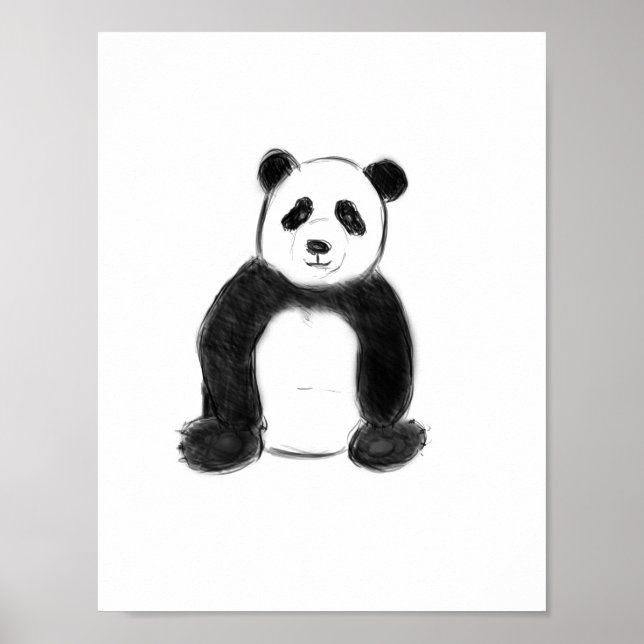 Affiche Cute black and white panda (Devant)