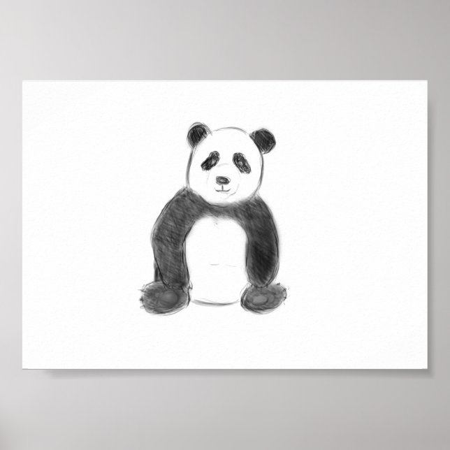 Affiche Cute black and white panda (Devant)