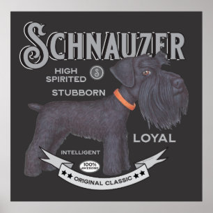 Affiche Cute Black Schnauzer