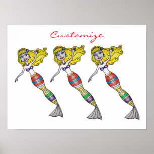 Affiche Cute Blonde Mermaid Thunder_Cove