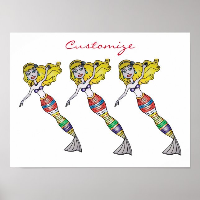 Affiche Cute Blonde Mermaid Thunder_Cove (Devant)