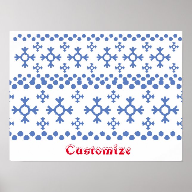 Affiche Cute Blue Snowflakes Motif Thunder_Cove (Devant)