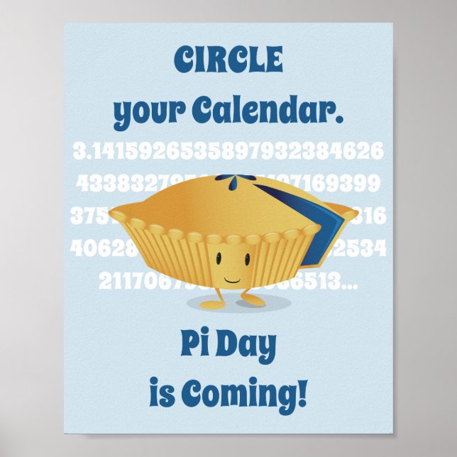Affiche Cute Blueberry Pie Pi Day (Devant)