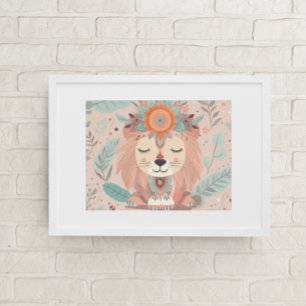 Affiche Cute Boho Lion Animal Safari Baby Room Wall Art