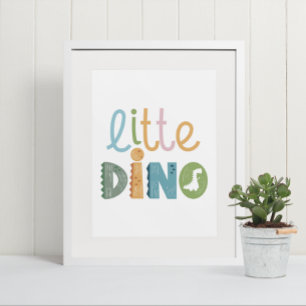 Affiche Cute Boho Little Dinosaur Texte Nourriture Mur Art
